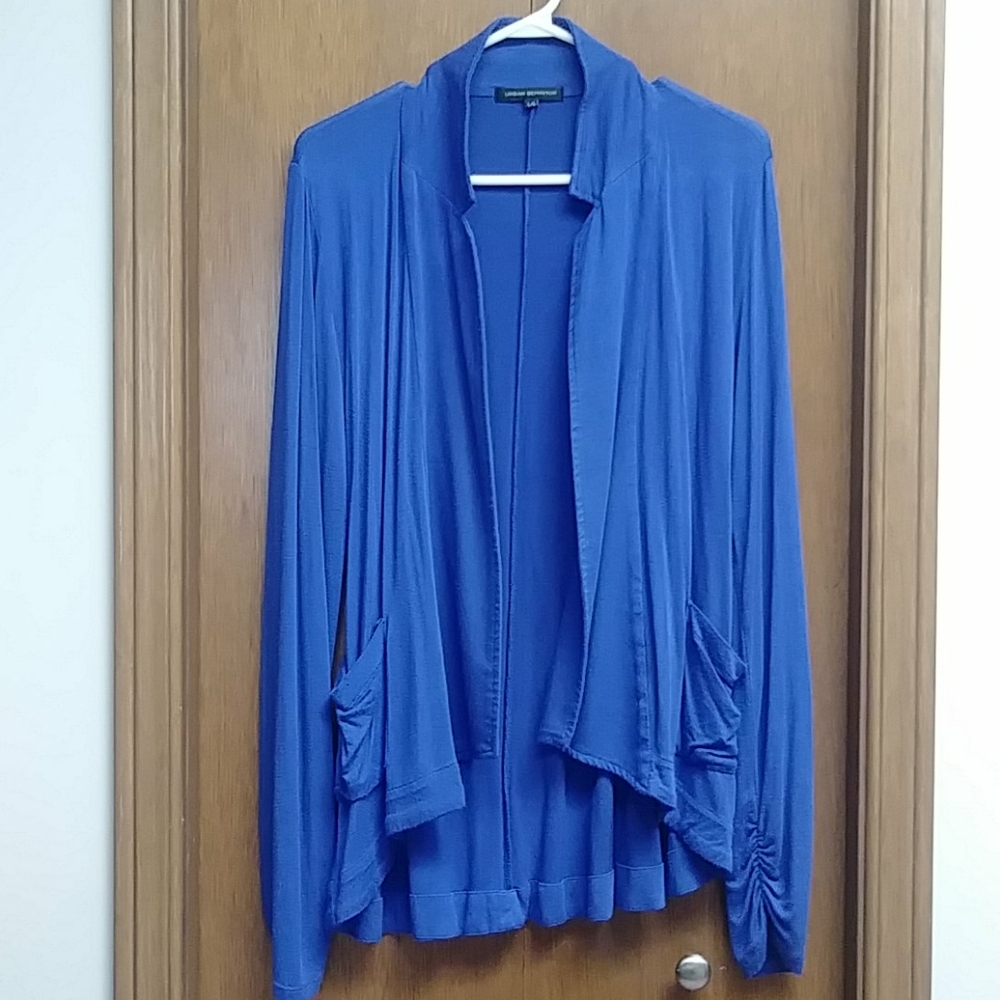 Beautiful blue open hi-low cardigan